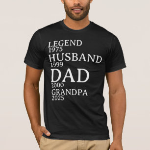 T-shirt Légende Mari Papa grand-père Années personnalisées