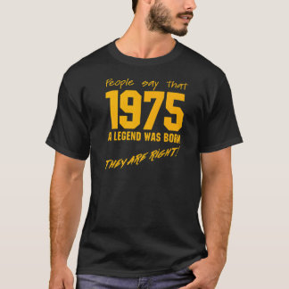 T-shirt Légende Né en 1975 Anniversaire Vintage Célébratio