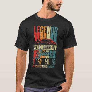 T-shirt Légende Né En Juin 1985 37ème Anniversaire 37 Anni