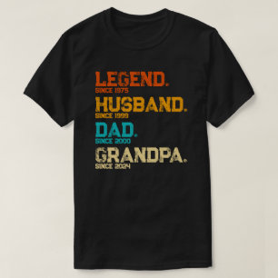 T-shirt Légende personnalisée Mari papa grand-père depuis 