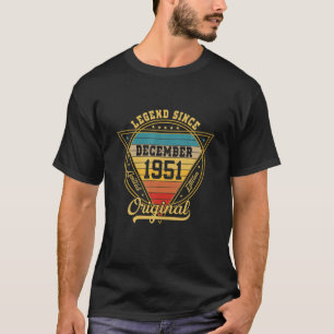 T-shirt Légende Rétro Depuis Décembre 1951 70E Anniversair