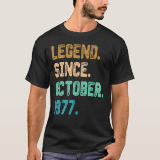 T-shirt Légende vieille de 45 ans depuis octobre 1977 45e 