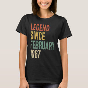 T-shirt Légende vieille de 55 ans depuis février 1967 55e 