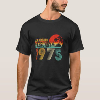 T-shirt Légende vintage depuis février 1975 Retro 50th Bir