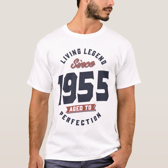 T-shirt Légende vivante depuis 1955 Cadeau d'anniversaire (Devant)