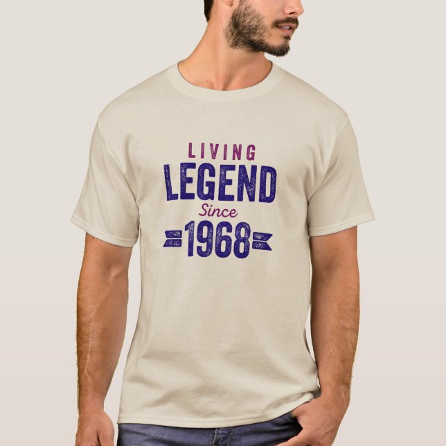 T-shirt Légende vivante depuis 1968. (Devant)