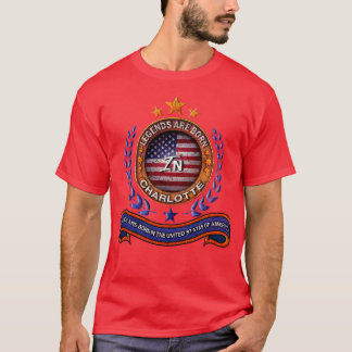 T-shirt Légendes de Charlotte North olina et Retro USA