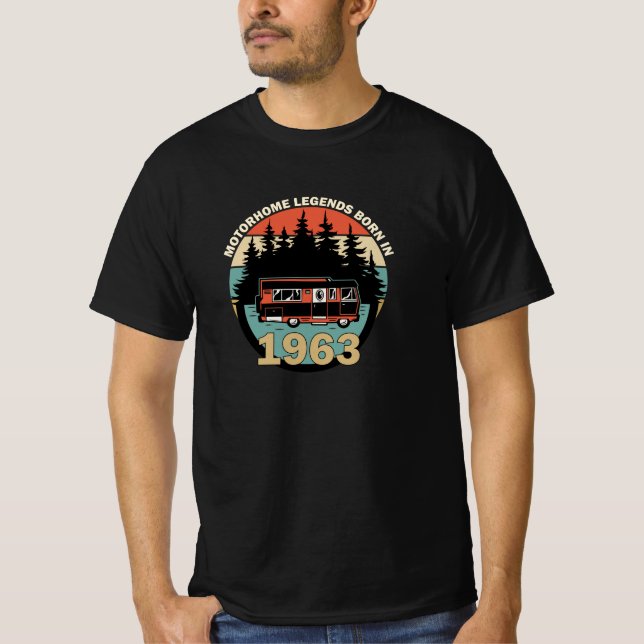 T-shirt Légendes De Motorhome Né En 1963 (Devant)