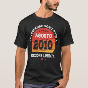 T-shirt Légendes Né En Août 2010 12ème Anniversaire 12 Ans