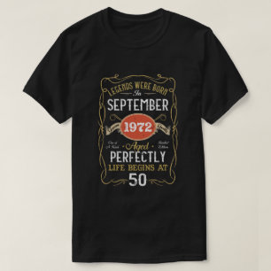 T-shirt Légendes Né En Septembre 1972 50e Anniversaire 50 