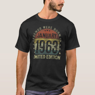 T-shirt Légendes Nées En Janvier 1963 60 Ans 60ème Birt