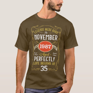 T-shirt Légendes Nées En Novembre 1987 35e Anniversaire 35