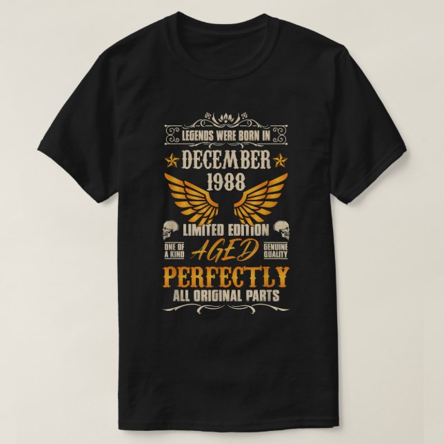 T-shirt Légendes sont nées en Décembre 1988 - Rock Biker 3 (Design devant)