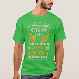 T-shirt Légendes sont nées en octobre 1942 - Rock Biker 80
