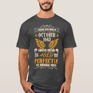 T-shirt Légendes sont nées en octobre 1943 - Rock Biker 79