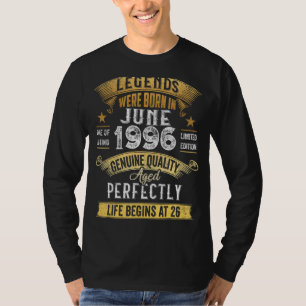 T-shirt Légendes Sont Nés En Juin 1996 26 Ans 26 Bir