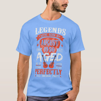 T-shirt Legends Were Born in August 1950Guitar Pick Guitar
