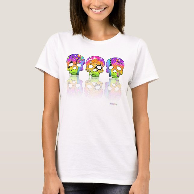 T-shirt léger - POP ART SKULLS (Devant)