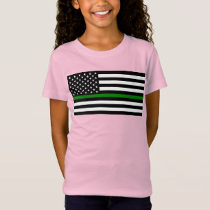 T-Shirt Légère ligne verte : Anciens combattants patriotiq