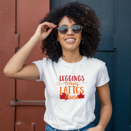 T-shirt Leggings, Feuilles et lattes S'il vous plaît