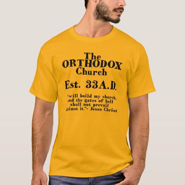 T-shirt L'Église Orthodoxe Est. 33 A.D. (Devant)