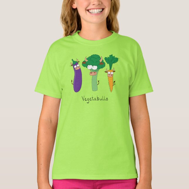 T-shirt Légumes Bulls Joli Cartoon pour enfants (Devant)