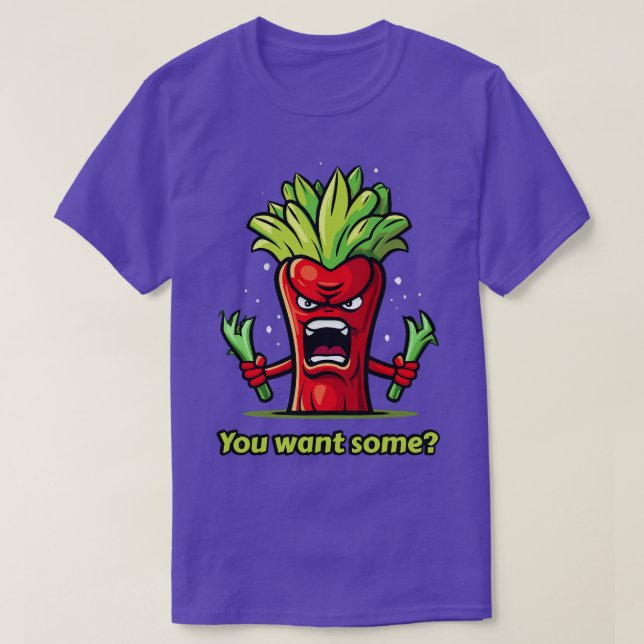 T-shirt Légumes céleri rouge en colère (Design devant)