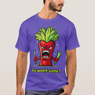T-shirt Légumes céleri rouge en colère