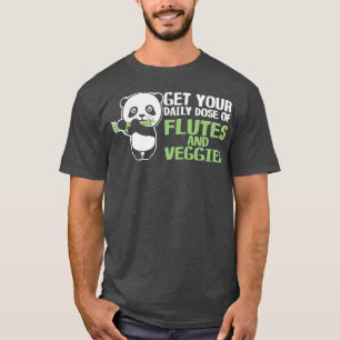 T-shirt Légumes flûtistes Cute Panda Vegan Flûte bambou