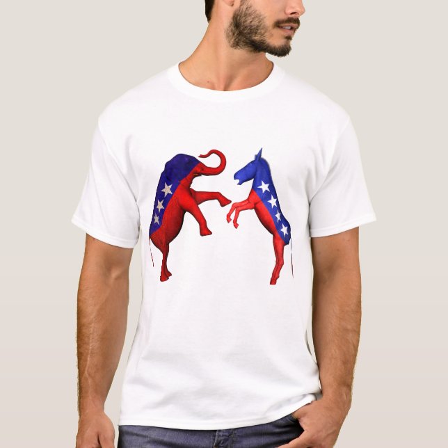 T-shirt L'éléphant contre l'âne (Devant)