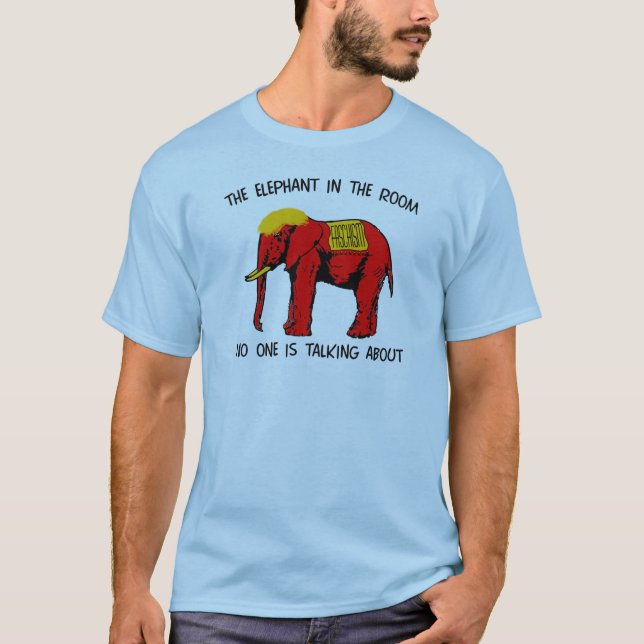 T-shirt L'éléphant dans la chambre personne parle (Devant)