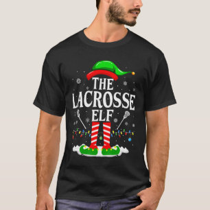T-shirt L'Elfe De La Crosse Drôle Correspondant Xmas Lacro