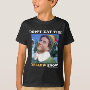 T-shirt L'elfe ne mange pas la neige jaune