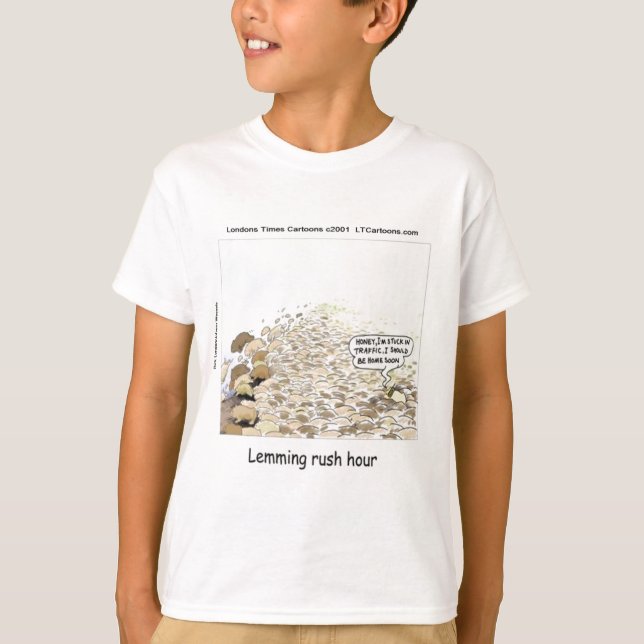 T-shirt Lemmings Rush Hour Drôle (Devant)