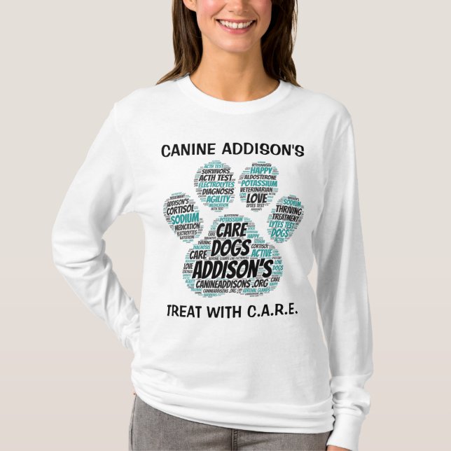 T-shirt L'Empreinte de patte de Canine Addison, le White T (Devant)