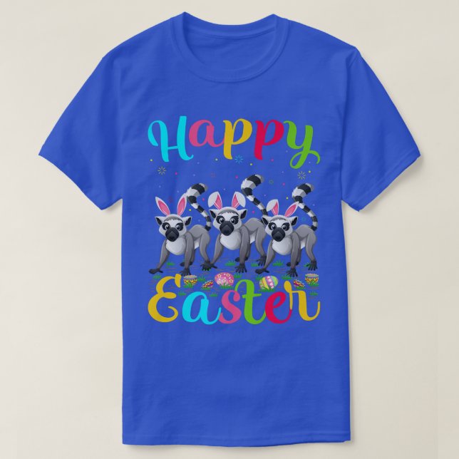T-shirt Lemur Amant Drôle Oeuf De Pâques Bunny Lemur Joyeu (Design devant)