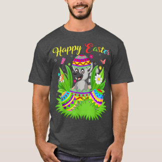 T-shirt Lemur Amoureux des animaux Floral Oeuf de Pâques F