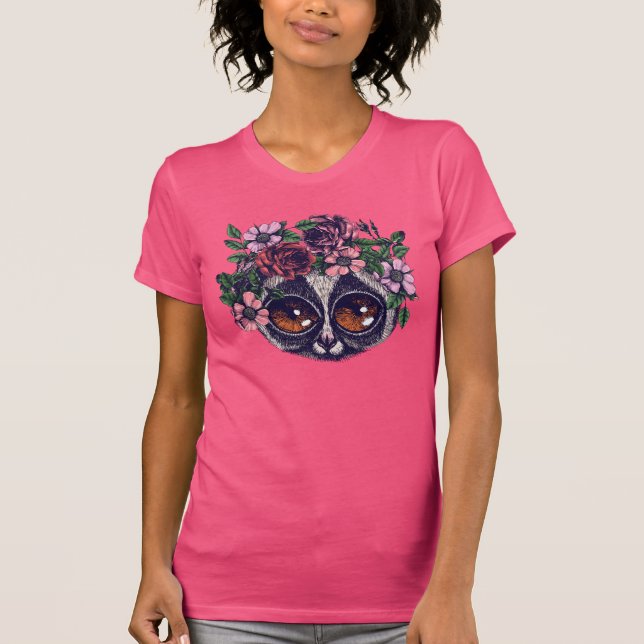 T-shirt Lémur floral doux (Devant)