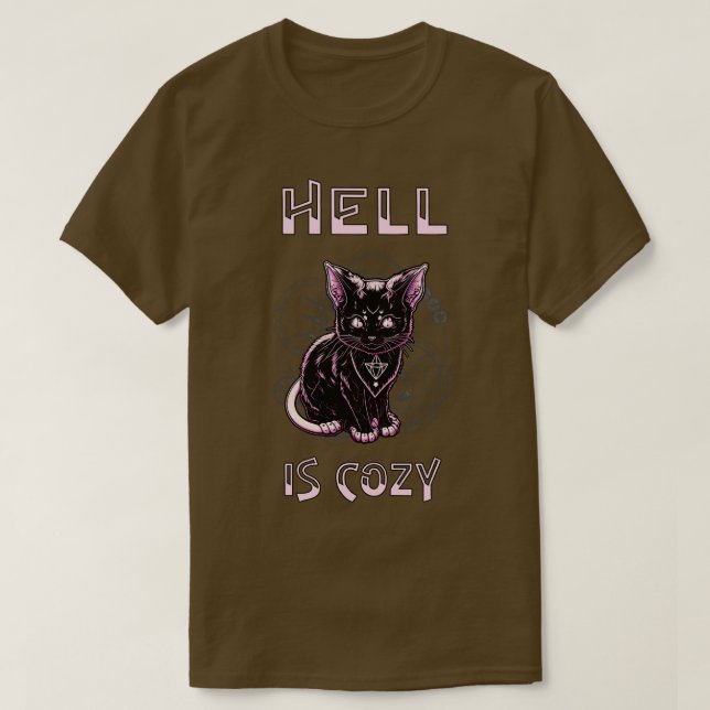 T-shirt L'Enfer Est Cosy Kitten Satan Goth Baphomet (Design devant)