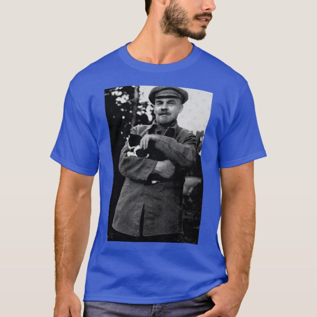 T-shirt Lenin and his Cat girl funny (Devant)