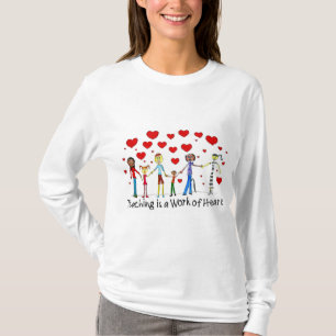 T-shirt L'enseignement est une oeuvre de chemise cardiaque