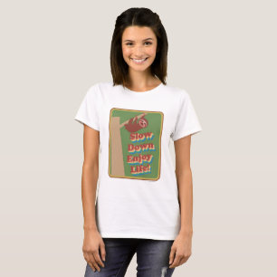 T-shirt Lentement Profitez de la vie Sloth Motto Dessin
