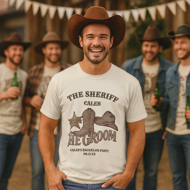 T-shirt L'enterrement de vie de garçon Cow-boy Fun Mignon  (Créateur téléchargé)