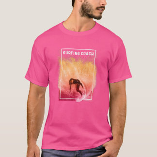 T-shirt L'Entraîneur De Surf Grande Conception De Surfer