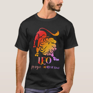 T-shirt Leo Astrologie Lion Zodiac Rouge & Orange