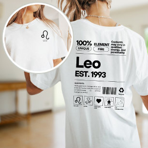 T-shirt Leo Custom Zodiac Astrologie Anniversaire août