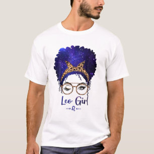 T-shirt Leo Girl Zodiac Astrologie Étoile Signal Leopard H