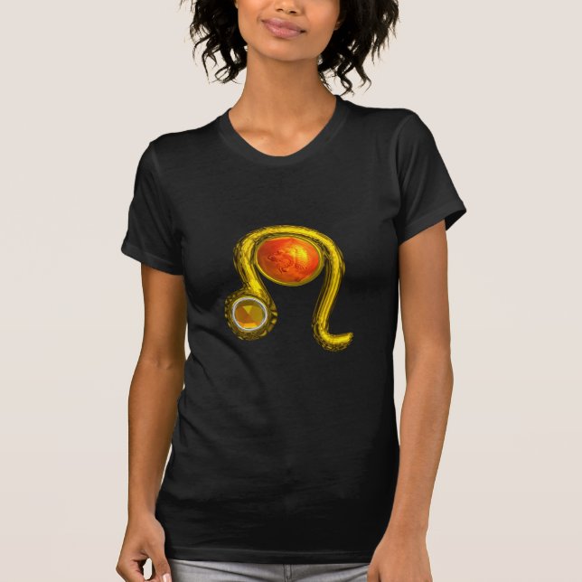 T-shirt LEO, Golden, Zodoac bijou d'anniversaire (Devant)