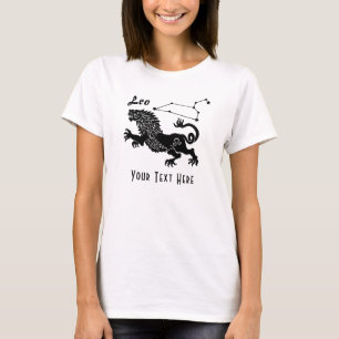 T-shirt Leo Lion Constellation Texte personnalisé Cadeau 