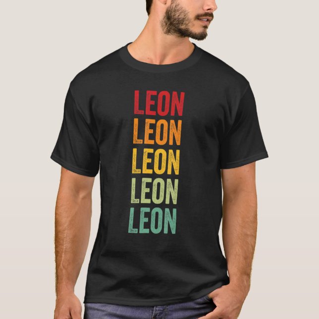 T-shirt Leon County Florida Rainbow Text Design (Devant)
